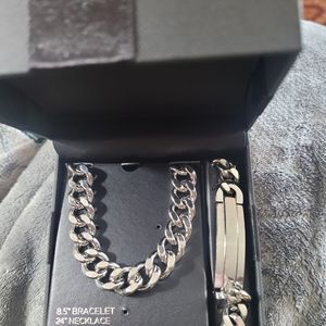 Mens Chain and Braclet Set
